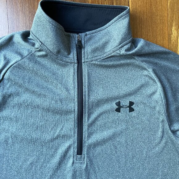 Under Armour Sz S Quarter zip HeatGear Loose Gray / Black - Picture 3 of 5